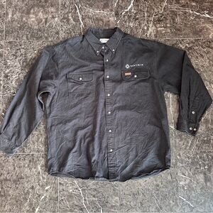 Carhartt Men’s Button Down Work Shirt Gray XL Matrix Logo